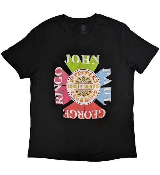 The Beatles: Sgt Pepper Drum & Names - Black T-Shirt