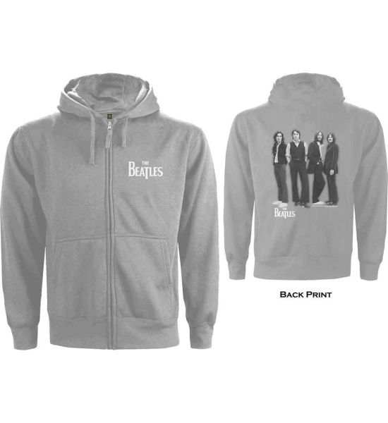 The Beatles: White Album (Back Print) - Marl Grey Zip-up Hoodie