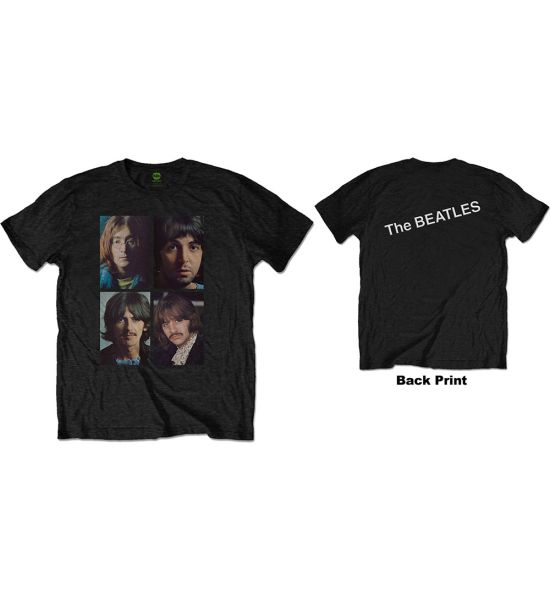 The Beatles: White Album Faces (Back Print) - Black T-Shirt