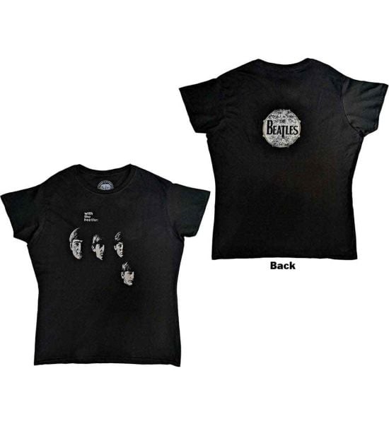 The Beatles: With The Beatles (Back Print) - Ladies Black T-Shirt