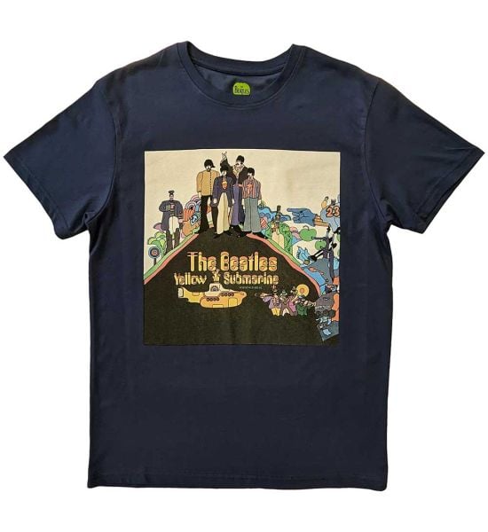 The Beatles: Yellow Submarine Album Cover - Denim Blue T-Shirt