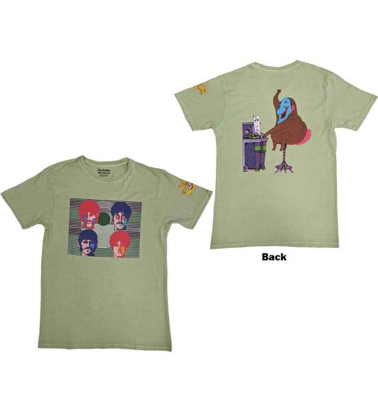 The Beatles: Yellow Submarine Magic Piano (Back Print) - Green T-Shirt