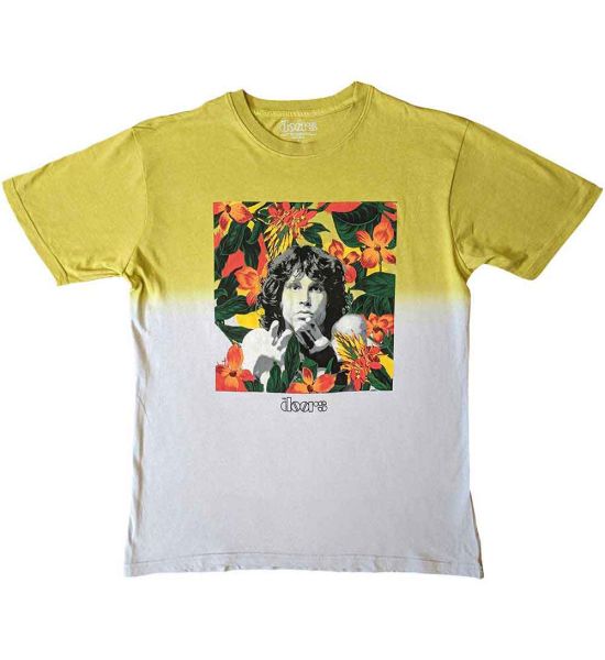 The Doors: Floral Square (Dip Dye, Dye Wash) - Yellow T-Shirt