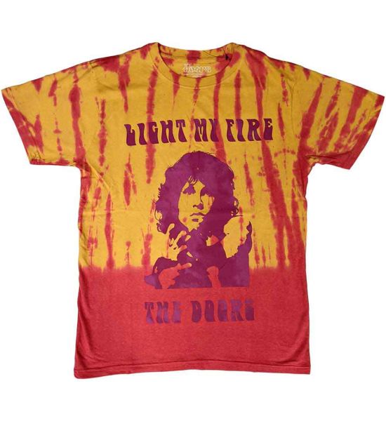 The Doors: Light My Fire (Dip Dye, Dye Wash) - Orange T-Shirt