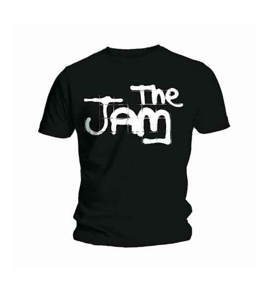 The Jam: Spray Logo Black - Black T-Shirt