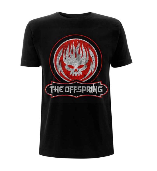 The Offspring: Distressed Skull - Black T-Shirt