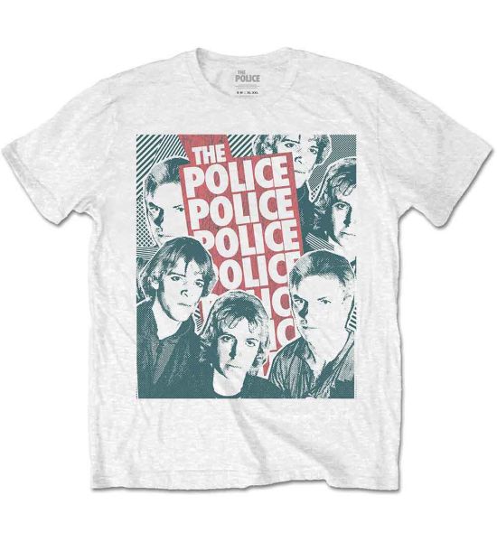 The Police: Half-tone Faces - White T-Shirt