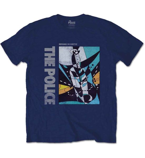 The Police: Message in a Bottle - Navy Blue T-Shirt