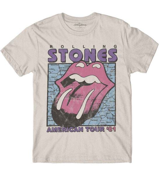 The Rolling Stones: American Tour Map - Natural T-Shirt