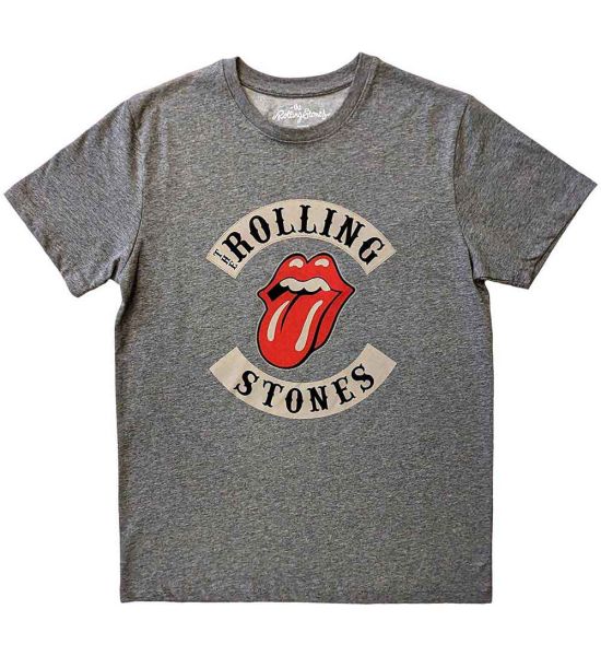 The Rolling Stones: Biker Tongue - Grey T-Shirt