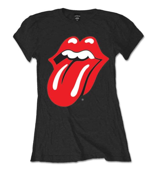 The Rolling Stones: Classic Tongue - Ladies Black T-Shirt