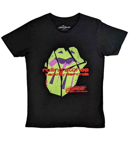 The Rolling Stones: Hackney Diamonds Neon Tongue - Black T-Shirt