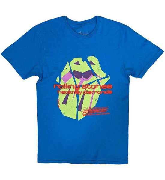 The Rolling Stones: Hackney Diamonds Neon Tongue - Blue T-Shirt