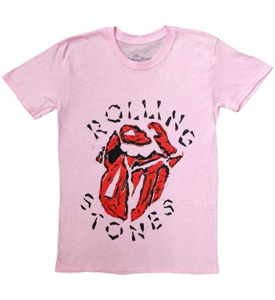 The Rolling Stones: Hackney Diamonds Painted Tongue - Pink T-Shirt