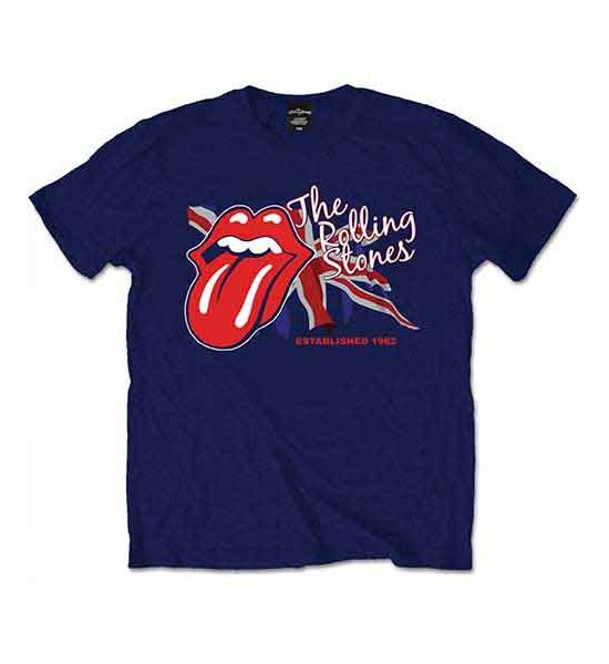 The Rolling Stones: Lick the Flag - Navy Blue T-Shirt