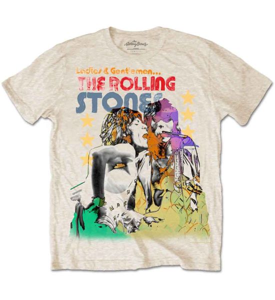 The Rolling Stones: Mick & Keith Watercolour Stars - Sand T-Shirt