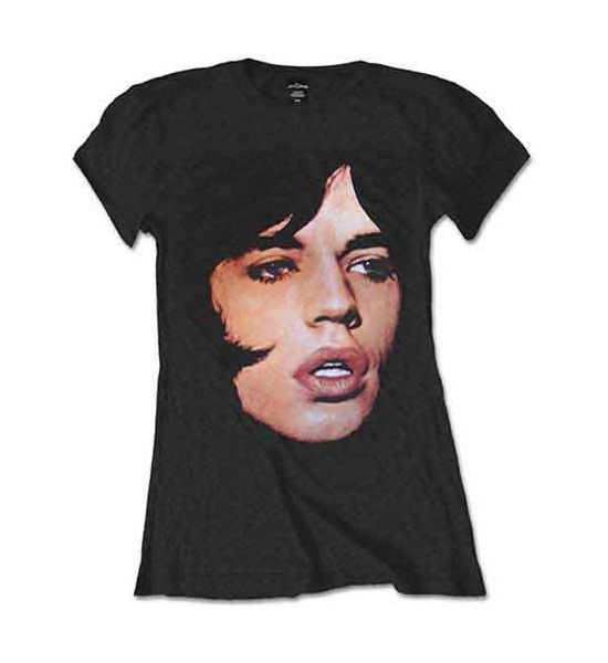 The Rolling Stones: Mick Portrait - Ladies Black T-Shirt