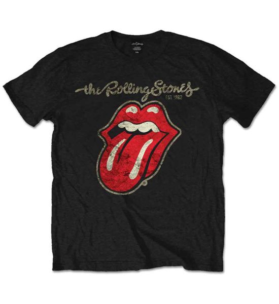 The Rolling Stones: Plastered Tongue - Black T-Shirt