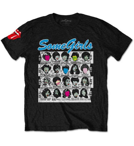 The Rolling Stones: Some Girls Album (Sleeve Print) - Black T-Shirt