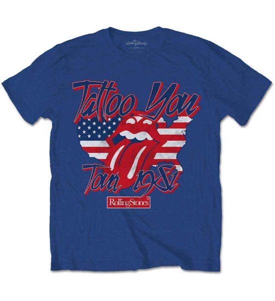 The Rolling Stones: Tattoo You Americana - Blue T-Shirt