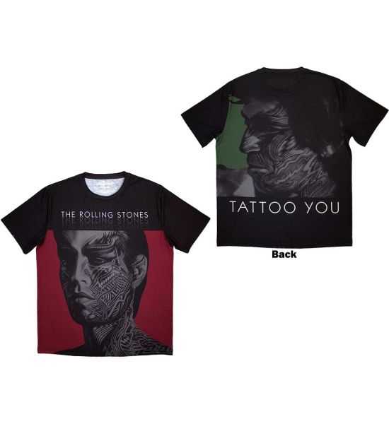 The Rolling Stones: Tattoo You (Back Print, Sublimation Print) - Black Sublimation T-Shirt