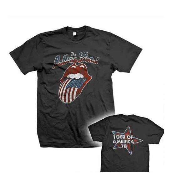 The Rolling Stones: Tour of America 78 (Back Print) - Black T-Shirt