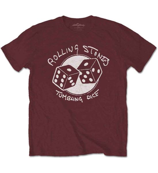 The Rolling Stones: Tumbling Dice - Maroon Red T-Shirt