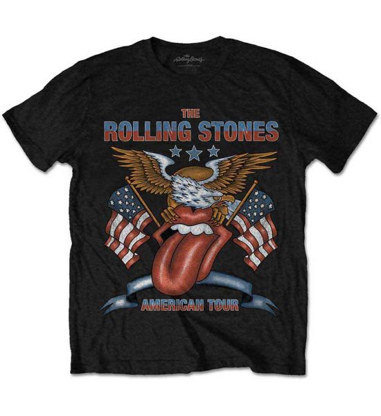 The Rolling Stones: USA Tour Eagle - Black T-Shirt