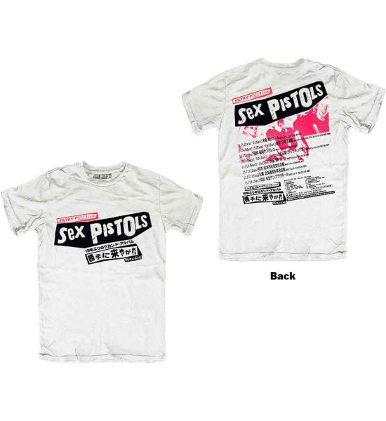 The Sex Pistols: Filthy Lucre Japan (Back Print) - White T-Shirt