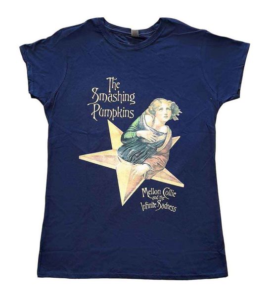 The Smashing Pumpkins: Mellon Collie - Ladies Navy Blue T-Shirt