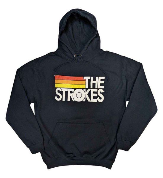 The Strokes: Logo & Stripes - Navy Blue Pullover Hoodie