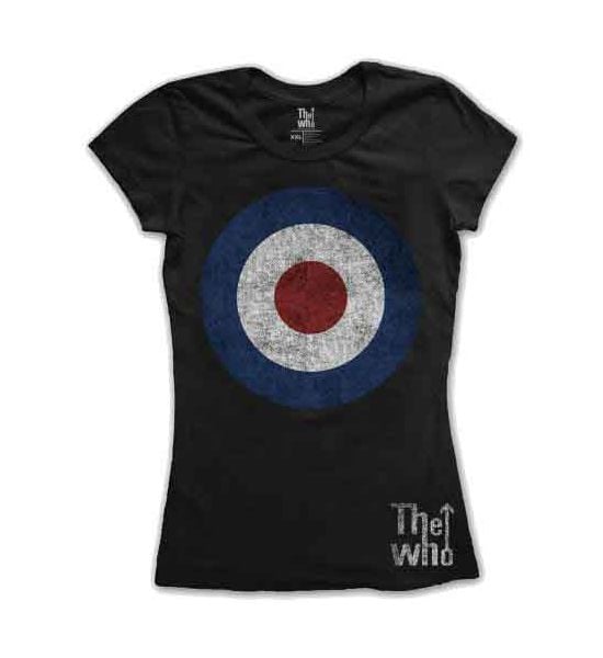 The Who: Target Distressed - Ladies Black T-Shirt