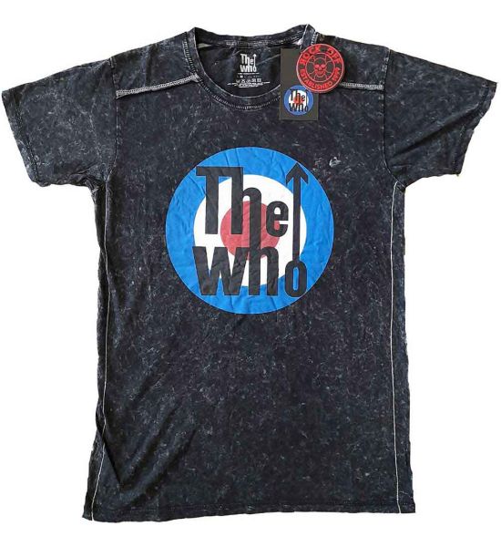 The Who: Target Logo (Snow Wash, Dye Wash) - Black T-Shirt