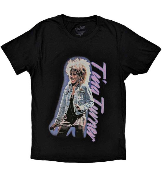 Tina Turner: Vertical Logo - Black T-Shirt