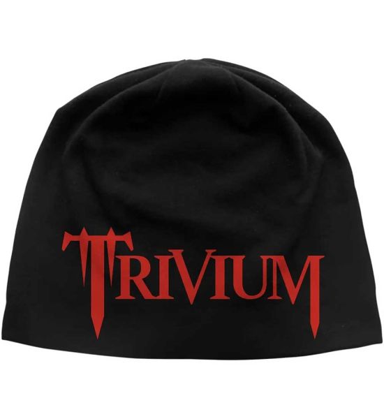 Trivium: Logo JD Print (Discharge Printing) - Black Beanie Hat Preorder