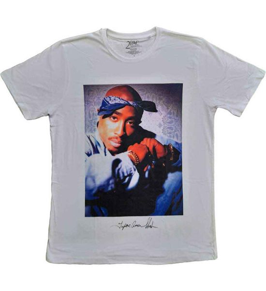 Tupac: Blue Bandana - White T-Shirt