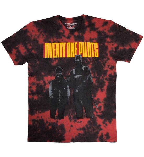 Twenty One Pilots: Standing Bar (Dip Dye, Dye Wash) - Red T-Shirt