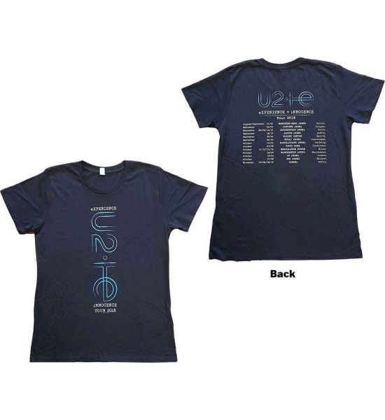 U2: I+E 2018 Tour Dates (Back Print) - Ladies Navy Blue T-Shirt