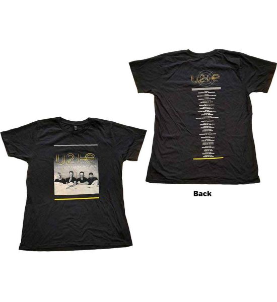 U2: I+E Tour Bed Photo (Back Print) - Ladies Black T-Shirt