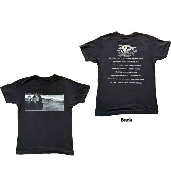 U2: Joshua Tree Photo (Back Print) - Black T-Shirt