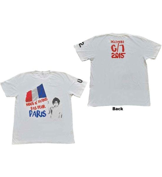 U2: Paris 2015 Nous N'Avons Pas Peur (Back Print) - White T-Shirt