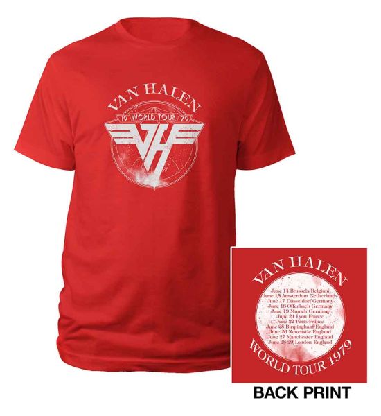 Van Halen: 1979 Tour (Back Print) - Red T-Shirt