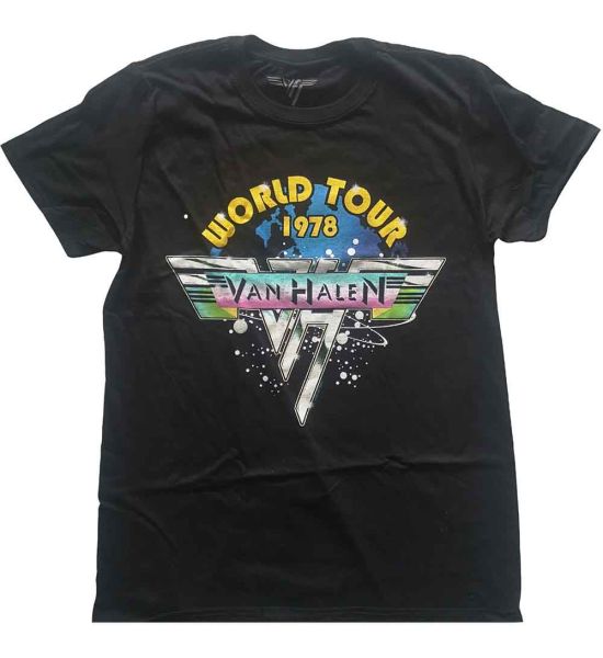 Van Halen: World Tour '78 Full Colour - Black T-Shirt