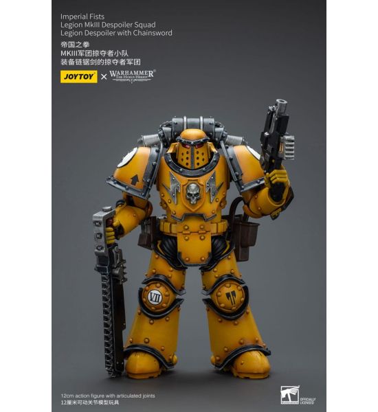 Warhammer: JoyToy Figure - Imperial Fists Legion MkIII Despoiler Squad Despoiler with Chainsword (1/18 scale) (12cm) Preorder