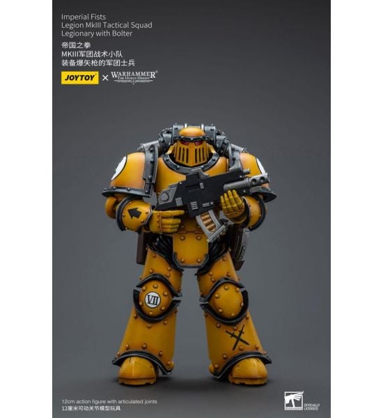 Warhammer: JoyToy Figure - Imperial Fists Legion MkIII Tactical Squad Legionary with Bolter (1/18 scale) (12cm) Preorder