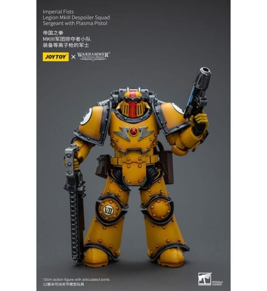 Warhammer The Horus Heresy: JoyToy Figure - Imperial Fists Legion MkIII Despoiler Squad Sergeant ((1/18 scale)) with Plasma Pistol (12cm) Preorder