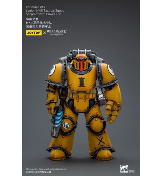 Warhammer The Horus Heresy: JoyToy Figure - Imperial Fists Legion MkIII Tactical Squad Sergeant with Power Fist (1/18 scale) (12cm) Preorder