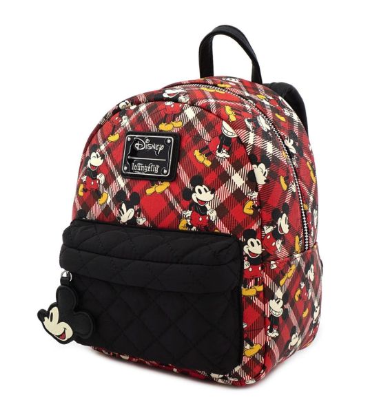 Loungefly Mickey Mouse: Red Plaid Mini Backpack