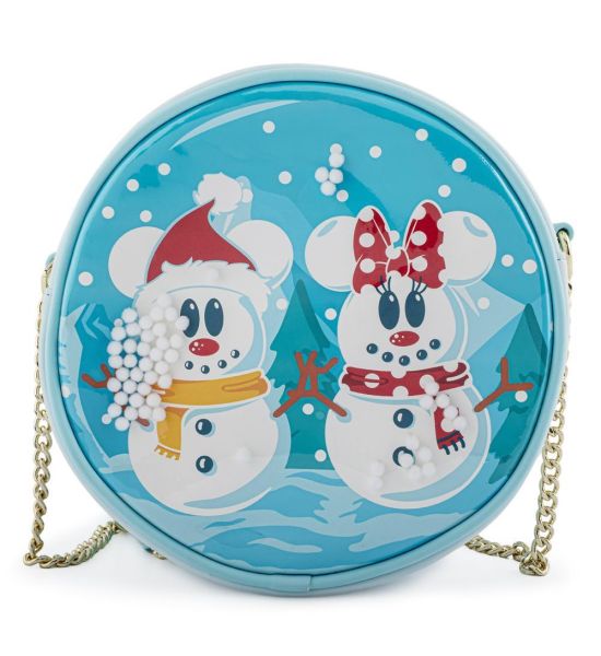 Loungefly Mickey & Minnie: Snowman Snow Globe Crossbody Bag