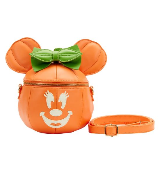 Disney: Glow Face Pumpkin Minnie Figural Loungefly Crossbody Bag